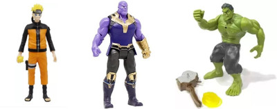 khilona waala Combo Of ANIME NARUTO THANOS & HULK Toys For Kids Ages 4 and Up(Multicolor)