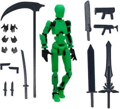 Mighty Miniatures Prime Action Figure Robot | 14 cm with Weapons Pack(Green)