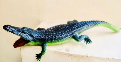 Tik C Rubber Crocodile toy for kids(Multicolor)