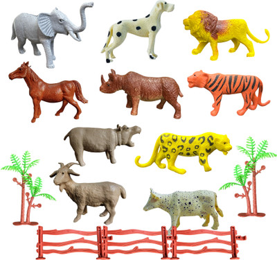 ZESTHOME 15 pcs Animal Toys Set for Kids - Premium quality Rubber Animals Toys (3 inches)(Multicolor)
