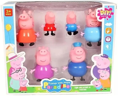RIGHT SEARCH 6 PCS PEPPA PIG TOY SET(Multicolor)