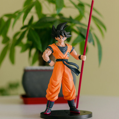AG MOTO Dragon Ball Z Goku Action Figure Standing with Stick 22cm Anime Action Figures(Multicolor)