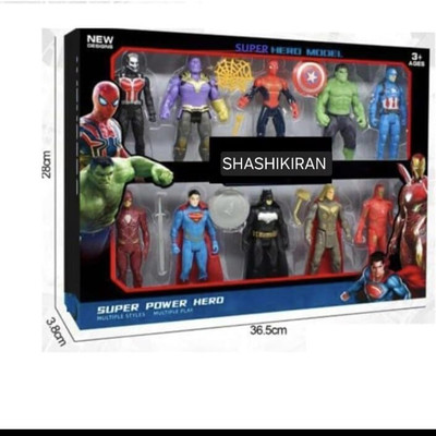 SHASHIKIRAN Kids Superhero Action Figure Toy Set Of 10 Figures in Toys and Games new design(Multicolor)