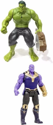 khilona waala combo pack of hulk & thanos 6-Inch Action Figure Toys with Weapon(Multicolor)