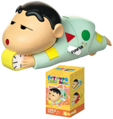 funfob Shinchan Moving Toy | Shinchan Action Figure Toys for Boys & Girls (White)(Multicolor)