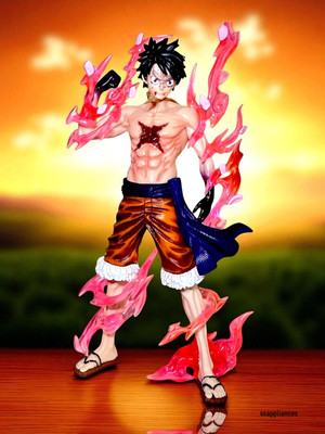 SSAppliances One Piece Luffy Fire Action Figure 18 cm | Anime Collectible Figurine(Multicolor)