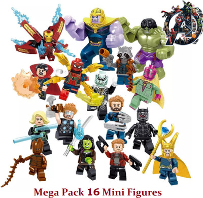 Delite Avengers Civil War Battle 16 Super Heroes Mini toy Figures pack (size: 7cms)(Multicolor)