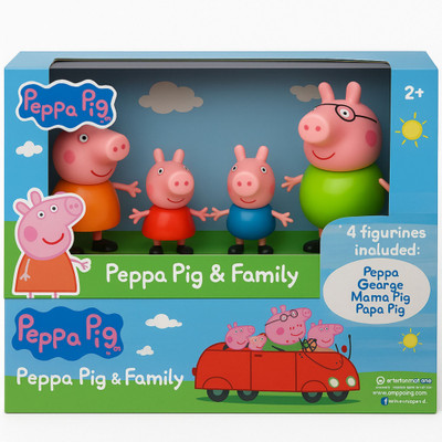 Nilika Enterprises Peppa Pig Family Toy Set - 4 Figures (Peppa, George, Mama Pig, Papa Pig)(Multicolor)