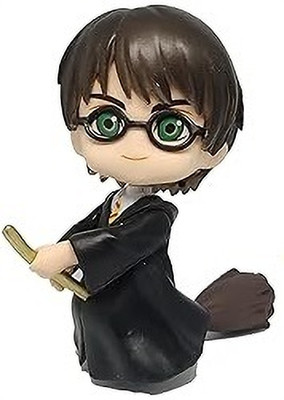 funfob Movie Cartoon Action Figure Standing Harry with broom Height-9CM MulticolourPVC.(Multicolor)
