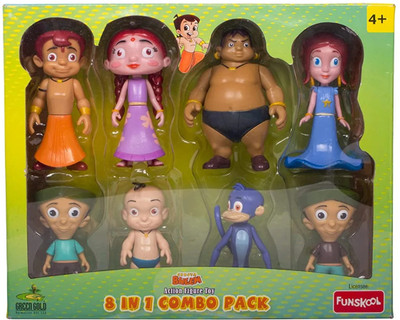 FUNSKOOL Chhota Bheem And Friends With Articulation 8IN1 4 Inch Action Figure Pack(Multicolor)