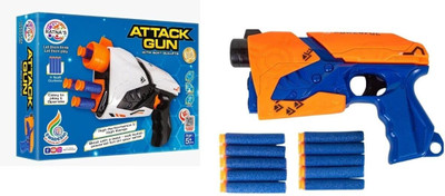 BKDT Marketing Gun Toy with 10 Soft Foam Bullets, Fun Shooting Battle Fight Game for Kids(Multicolor)