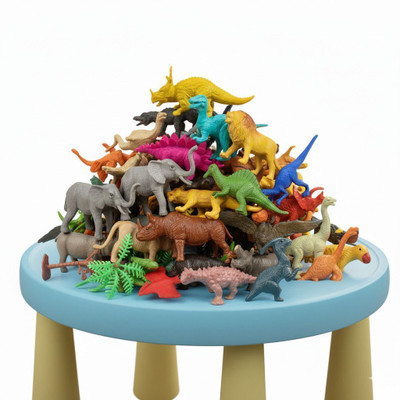 CHUTTI TOYS Educational Animal Toys for Kids – 27 Rubber Dinosaurs, Birds & Animals figures(Multicolor)