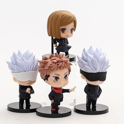 funfob Jujutsu Kaisen Action Figure Set of 4 Height - 7.5cm Jujutsu Set 4 Mini(Multicolor)