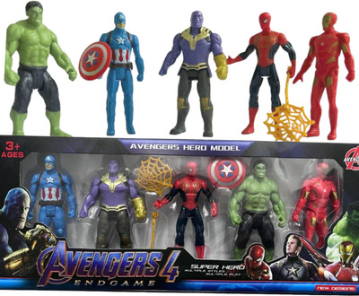 ZN STORE Marvel Avengers End Game Super Heroes Action Figure Toy Set for Kids. Pack of 5(Multicolor)