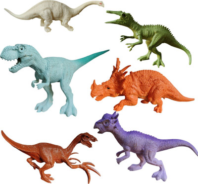 CHUTTI TOYS 6 Pcs Dinosaur Toys for Kids | Educational Realistic dinosaur Gift Toys(Multicolor)