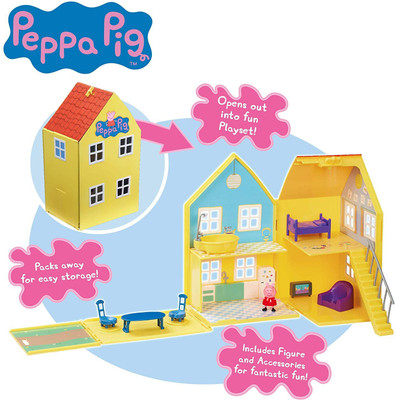 RIGHT SEARCH Peppa Pig Family With House Set(Multicolor)