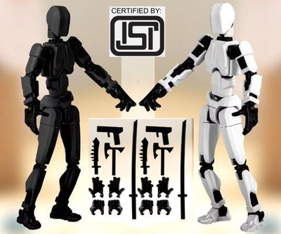 avana products 2 pieces (Assembly Completed) Dummy 13 Robot, Action Figure 3D Printed Toys(White, Black)