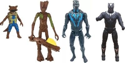 khilona waala Combo Pack of Groot Rocket & Black Panther Avengers Toy Set for Boys & Girls(Multicolor)