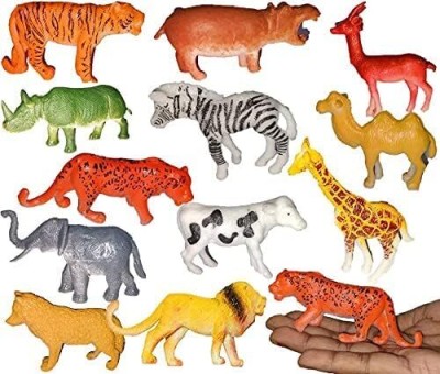 KHYALI Mini Wild Animals Cartoon Action Figure Toys Playset for Kids(12 Pcs)54(Multicolor)