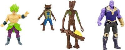 khilona waala Pack Of DBZ BROLY GROOT & THANOS Action Figure Toy For Boys Kids(Multicolor)