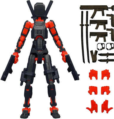 Bhootia Dummy 13 Action Figure | Build Yourself | With Weapons (5.25inches)(Black, Orange)
