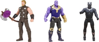 khilona waala Pack of Thor Thanos & Black Panther Toy for Boys 7-Inch Superhero with Lights(Multicolor)