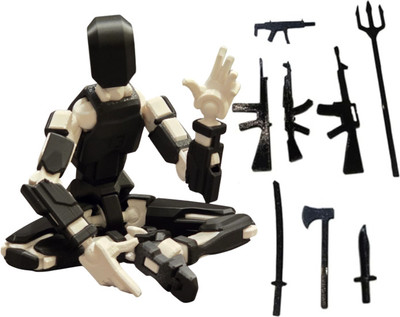 avana products (Assembly Completed) Dummy 13 Robot, Action Figure 3D Printed Toys(Black, White)