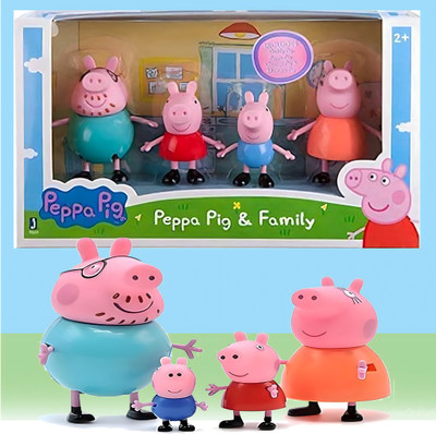 SNM97 Peppa Pig Family in peppa pig set 0f 4 in toys for kids(Multicolor)