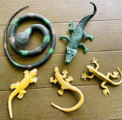 Tik C Rubber snake crocodile lizard gang toys(Multicolor)
