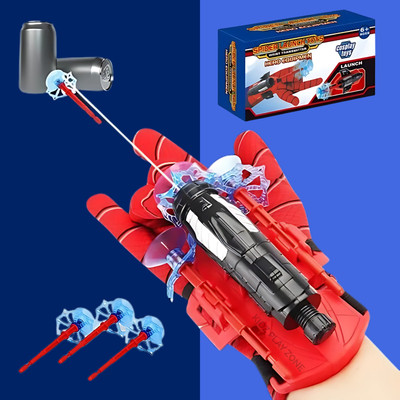 KIDZ PLAY ZONE Spider Hero Web Shooter Glove Toy Set with Dart Launcher for Kids (Red)(Red)