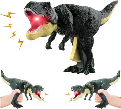 Toybot Dinosaur Toy with Biting Function Roaring Sound Effect Will Shake Head and Tail(Green)