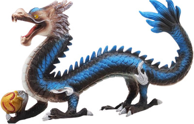 Mallexo BIG SIZE 3D Chinese Dragon Toys for Kids Realistic Mythic Dragon Figurine(Blue)