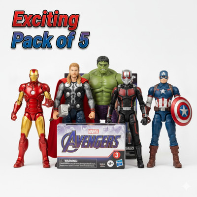 SHINILIFESTYLE Marvel Avengers Superhero Toy Set Action Figures for Boys & Kids (5Pcs,4.5 Inch)(Multicolor)