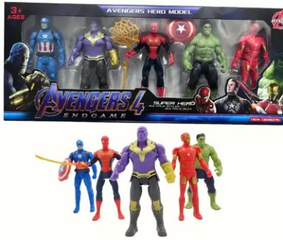 Just craft Marvel Avenger Action Figure Toy Set for kids, Super Hero Collection, Pack of 5(Multicolor)