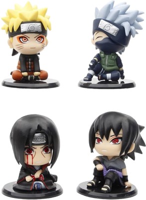 Augen Naruto 4 - D Action Figure Limited Edition for Table (9.5cm) (Pack of 4)(Multicolor)