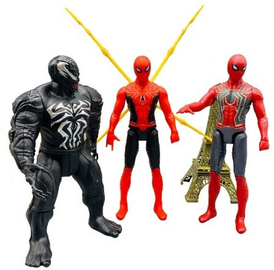 Littlin No Way Home Super Hero Action Figure Toy (Pack of 3)(Black)