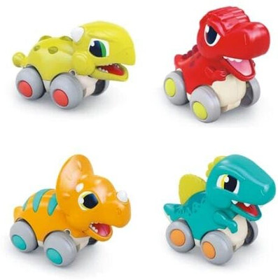KNICKKNACK Cool Run Dinosaur Car Small and Light Educational Plastic Toy for 1 Year Old.(Multicolor)
