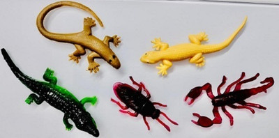 Tik C Rubber crocodile lizard gang toys(Multicolor)