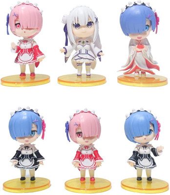 kenma Zero Rem Re Life in A Different World from Zero Set of 6 Figurine(Multicolor)