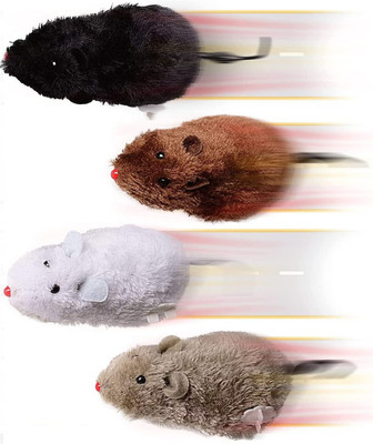 Minna Bazzar Fake Rat Racers Mouse Toys Fun 4 Pcs Wind Up Moving Soft Rats(Multicolor)