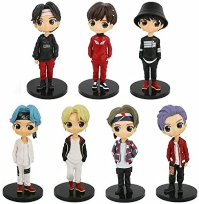 RVM Toys Set of 7 Kpop BTS Tiny Tans Action Figure Set Cake Topper Decoration BTS Army QP(Multicolor)