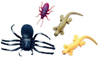Tik C Rubber Spider and lizard gang toys(Multicolor)