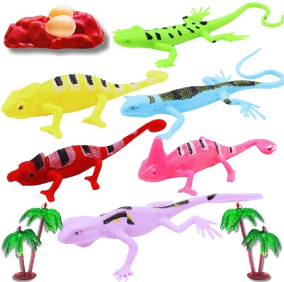 Mallexo Zoo Animal Lizard Toys for Kids Boys and Girls 11PCs Rubber Wild Reptiles Toys(Multicolor)