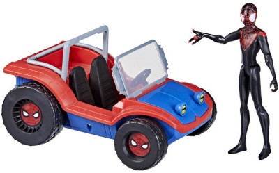 MARVEL Spider-Man Mobile 6-Inch-Scale Vehicle with Miles Morales Toys for Kids(Multicolor)