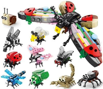 FOZZO-SK Legoing INSECTS Building Blocks DIY Puzzle Learn & Play 10 mini Figures(Multicolor)