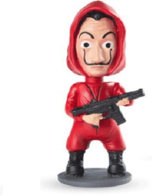 Quirkmall Bella Ciao Money Heist Dali Mask Car Decoration Bobblehead(Red)