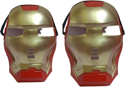 S Mark Super Hero Cartoon Mask Iron Man Mask For Kids Birthday Party (2PCS)(Red)