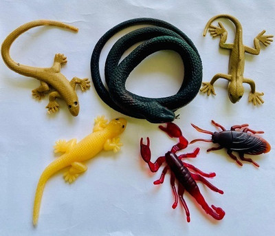 Tik C Rubber snake lizard scorpion gang set(Multicolor)