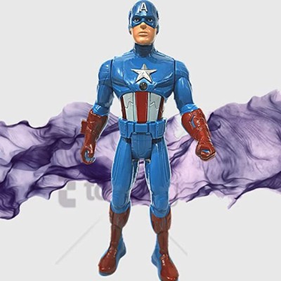 RabbitHill Captain America Super Hero Action Figure Toy with LED Light Effects(Set Of 1)(Multicolor)