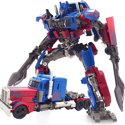 Metaformation 7-Inch Transforming Robot Truck Action Figure Toy–Detailed Mecha for Kids & Fans(Blue, Red)